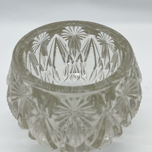 Vintage Avon (signed) Crystal Glow votive candle holder starburst diamond etched - Picture 3 of 6
